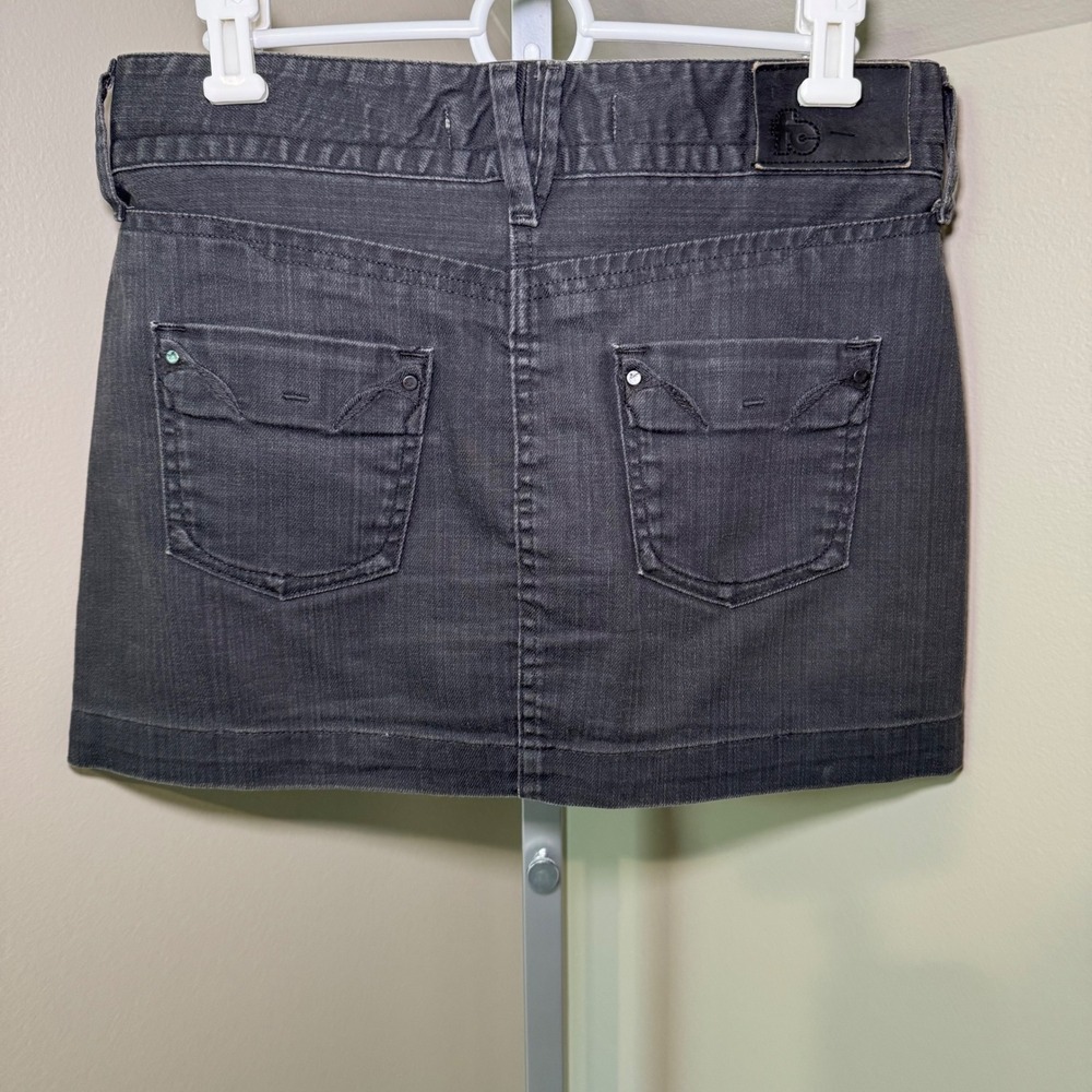 French Connection Gray Denim Mini Skirt Pockets Casual Size 6 - Picture 2 of 4